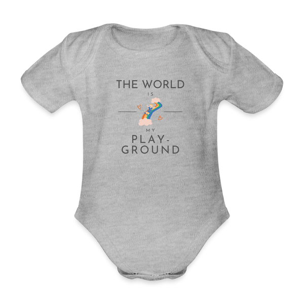 The world is my playground | Baby-Body | happyhappyyeah! - Grau meliert