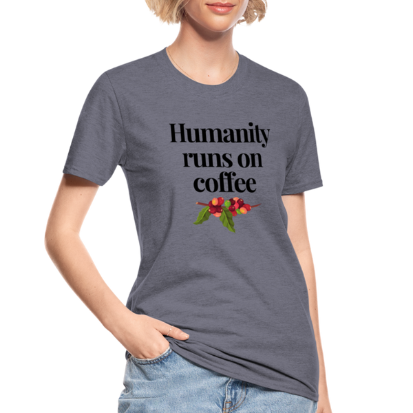 Humanity runs on coffee unisex Shirt | happyhappyyeah! - Navy meliert