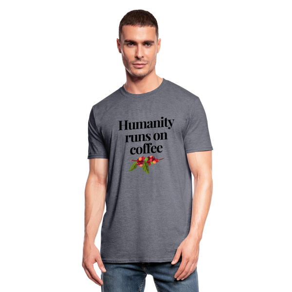 Humanity runs on coffee unisex Shirt | happyhappyyeah! - Navy meliert