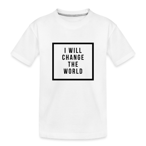 I will change the world kids Shirt | happyhappyyeah! | Variante 2 - weiß