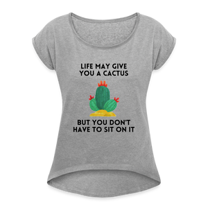 Life gives you cactus Shirt | happyhappyyeah! - Grau meliert