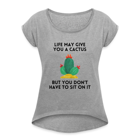 Life gives you cactus Shirt | happyhappyyeah! - Grau meliert