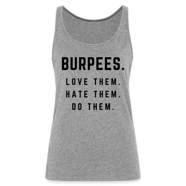 Burpees Love Tank Top | happyhappyyeah! - Grau meliert