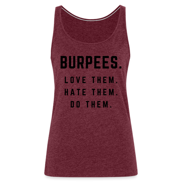 Burpees Love Tank Top | happyhappyyeah! - Bordeauxrot meliert